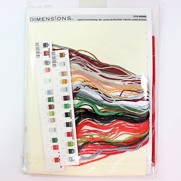 Dimensions Santa's Truck Counted Cross Stitch Kit 16" Long Christmas Stocking - Picture 4 of 4